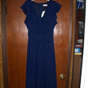 Ladies ALTAR'D STATE Navy Embossed Floral Lined Long Dress - Size M -New w/Tags